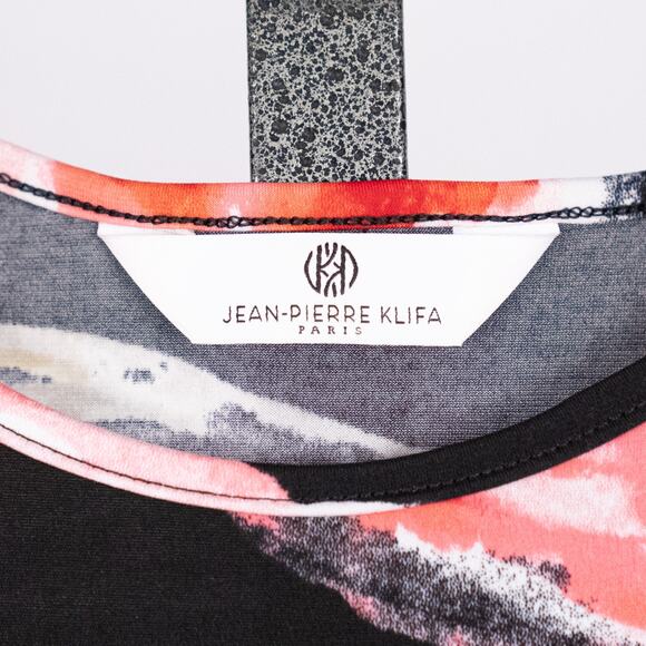 Jean-Pierre Klifa Paris Daphne Shift Dress Size XL Dark Floral Peonies Romantic - Picture 4 of 4